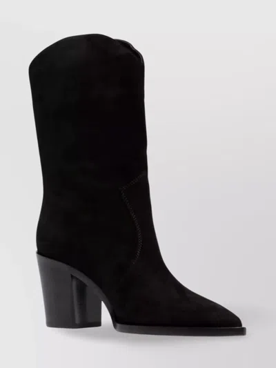 Gianvito Rossi Heel Block Mid-calf Pointed Toe Boots