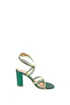 Gianvito Rossi Napa Leather Strappy Block-heel Sandals In Natural