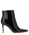 Gianvito Rossi Chic Patent Leather Ankle Boot For Women In Black