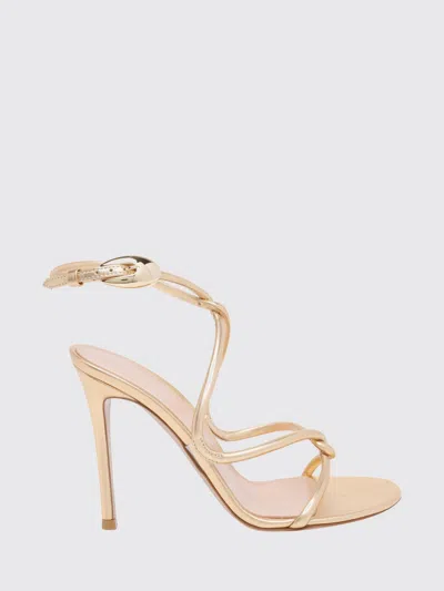 Gianvito Rossi Jungle Mamba Laminated Nappa Sandals With Stiletto Heel In Gold