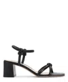 Gianvito Rossi Block Heel Nappa Leather Sandals In Black