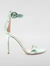 Gianvito Rossi Round-headed High-heeled Sandals In Grün