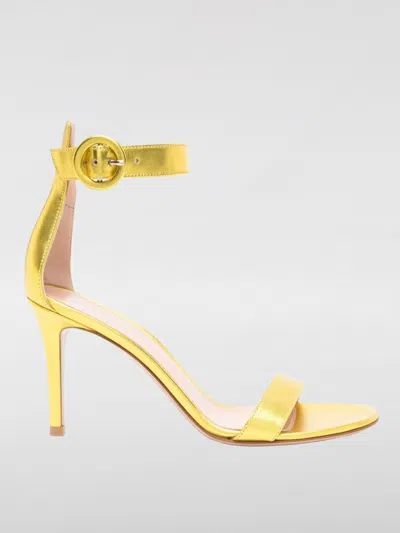 GIANVITO ROSSI HEELED SANDALS GIANVITO ROSSI WOMAN COLOR YELLOW,F88919003