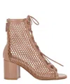 Gianvito Rossi Open-toe Mesh Ankle Boots With In Pink