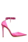 Gianvito Rossi Crystal Embellished Pointed Toe Sandals In Pink