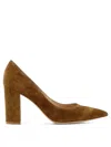Gianvito Rossi Piper 85 Suede Leather Pumps In Brown