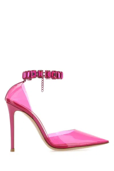 Gianvito Rossi 100mm Transparent Crystal-embellished Pumps In Pink