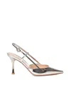 Gianvito Rossi Ribbon Pumps With Back Strap In Silver
