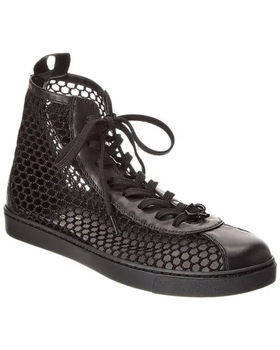 GIANVITO ROSSI HELENA MESH & LEATHER HIGH-TOP SNEAKER