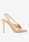 Gianvito Rossi Hellen 105 Metallic Leather Slingback Sandals In Gold