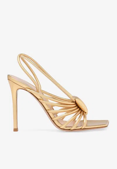 GIANVITO ROSSI HELLEN 105 STRAPPY LEATHER SANDALS