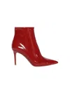 Gianvito Rossi Patent Leather Pointed-toe Boots In Red