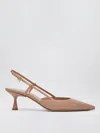 Gianvito Rossi Sandy Calfskin Pumps With Open-back And Hook-and-loop Closure In Peach
