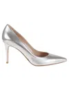 Gianvito Rossi High-heeled Pumps With Pointed Toe And Metallic Finish In Multi