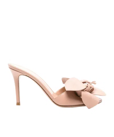 Gianvito Rossi Lucilla 85mm Leather Mules In Nude