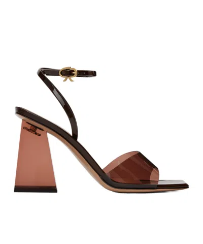 GIANVITO ROSSI HIGH-HEELED SANDALS WITH CLEAR HEELS