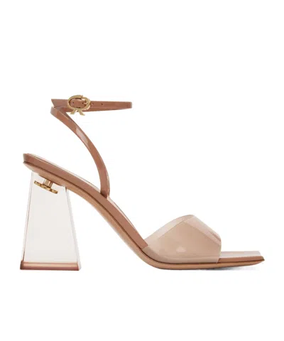 GIANVITO ROSSI HIGH-HEELED SANDALS WITH CLEAR HEELS