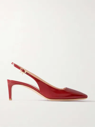 Gianvito Rossi High-heeled Sandals With Square Heads And Bright Skins In Red