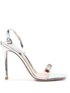 Gianvito Rossi Crystal Embellished Transparent Strap Sandals