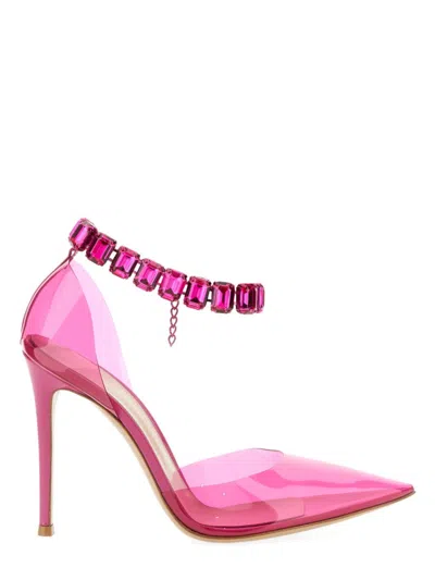 Gianvito Rossi High Stiletto Sandals With Crystal-embellished Strap In Purple