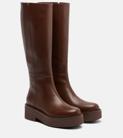 Gianvito Rossi Hiro Leather Knee-high Boots In Brown