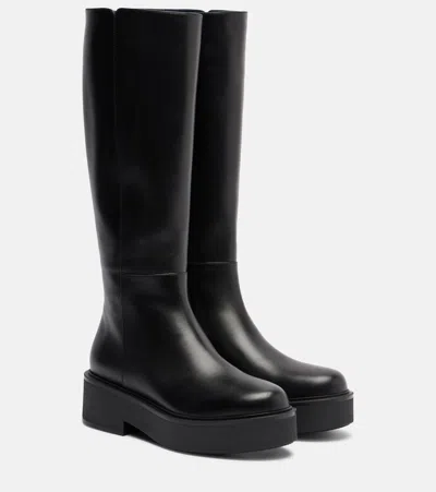 Gianvito Rossi Hiro Leather Mid-calf Boots In Black