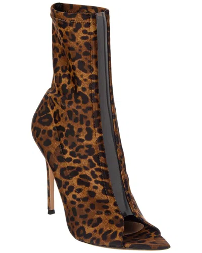 Gianvito Rossi Leather Ankle Boots In Animal Print