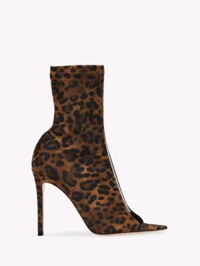 Gianvito Rossi Leather Ankle Boots In Animal Print