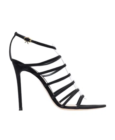 Gianvito Rossi Hollow-out High-heeled Sandals In Black