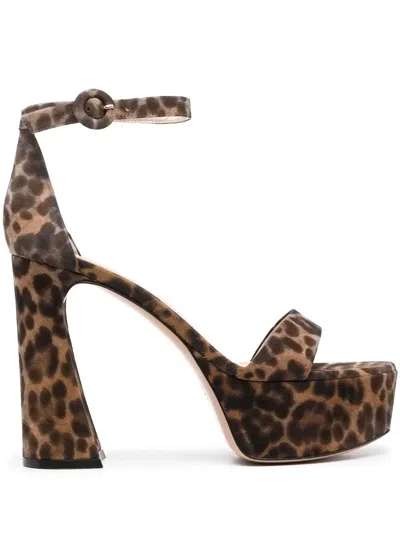 GIANVITO ROSSI HOLLY 120MM LEOPARD-PRINT SANDALS