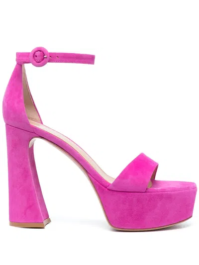 Gianvito Rossi Holly 120mm Suede Sandals In Purple