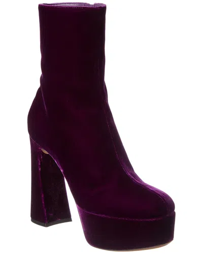 Gianvito Rossi Holly 70 Velvet Platform Bootie In Purple