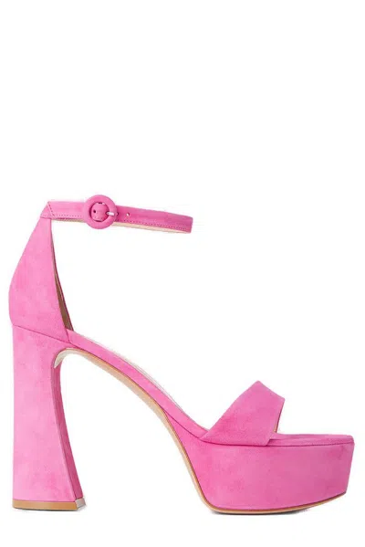 Gianvito Rossi 105mm Holly Leather High Heel Sandals In Fuchsia