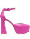 Gianvito Rossi Fendi Dark Brown Leather Fendi Ffold Pumps In Pink