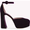 Gianvito Rossi 120mm Velvet Platform Sandals In Purple
