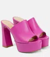 Gianvito Rossi Holly Leather Platform Mules In Bloom