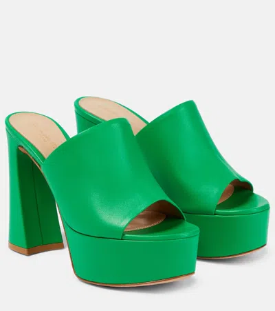Gianvito Rossi Cannes Crystal-embellished Leather Sandals In Green