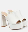 Gianvito Rossi Holly Leather Platform Mules In White