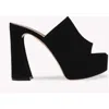 Gianvito Rossi Holly 70mm Platform Suede Mules In Black Suede