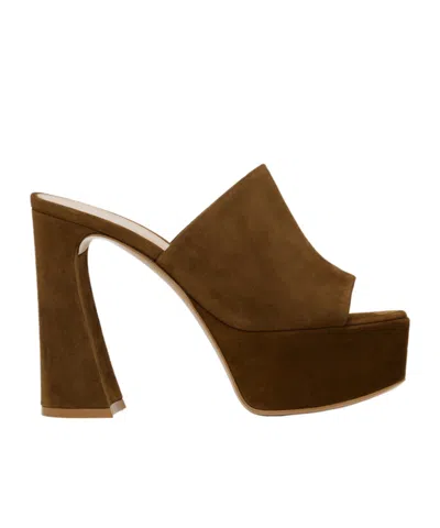 Gianvito Rossi Brown Holly Mules In Texas