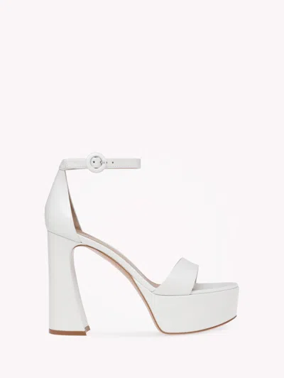 Gianvito Rossi Holly Leather Platform Sandals In White