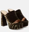 Gianvito Rossi Zebra-print Platform Mules In Mink