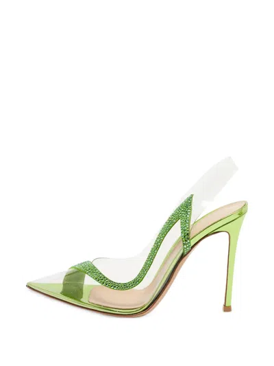 Pre-owned Gianvito Rossi Hortensia Crystal-embellished Pumps In Green