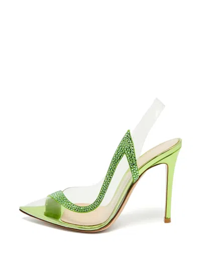 Pre-owned Gianvito Rossi Hortensia Slingback Pumps In Green