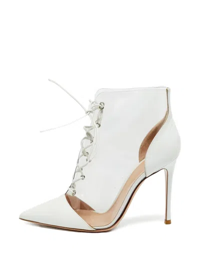 Pre-owned Gianvito Rossi Icon Lace-up Boots In White