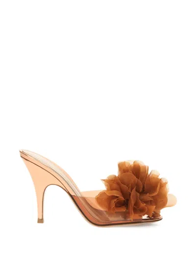 Gianvito Rossi Igea Floral Sandals In Orange