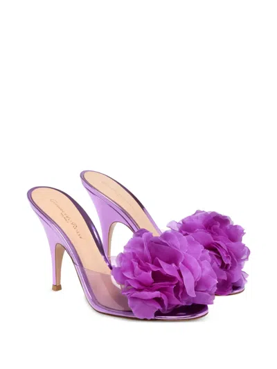 Gianvito Rossi Igea Floral Sandals In Purple