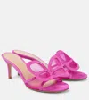 Gianvito Rossi Ilia 70 Mesh Mules In Pink