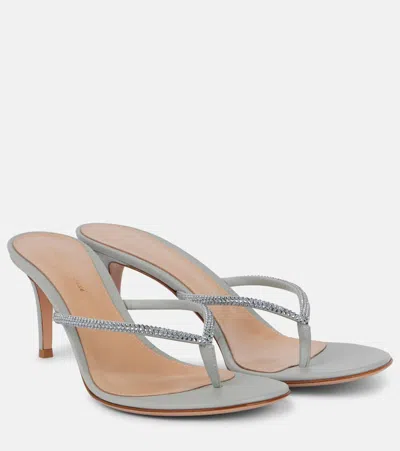 Gianvito Rossi Verzierte Sandalen India 70 Aus Veloursleder