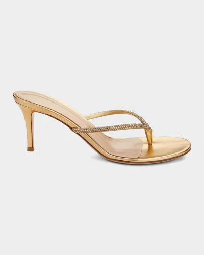 Gianvito Rossi India 70mm Rhinestone-embellished Metallic Leather Sandals In Multi
